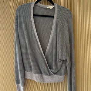 Gray long sleeve waffle shirt